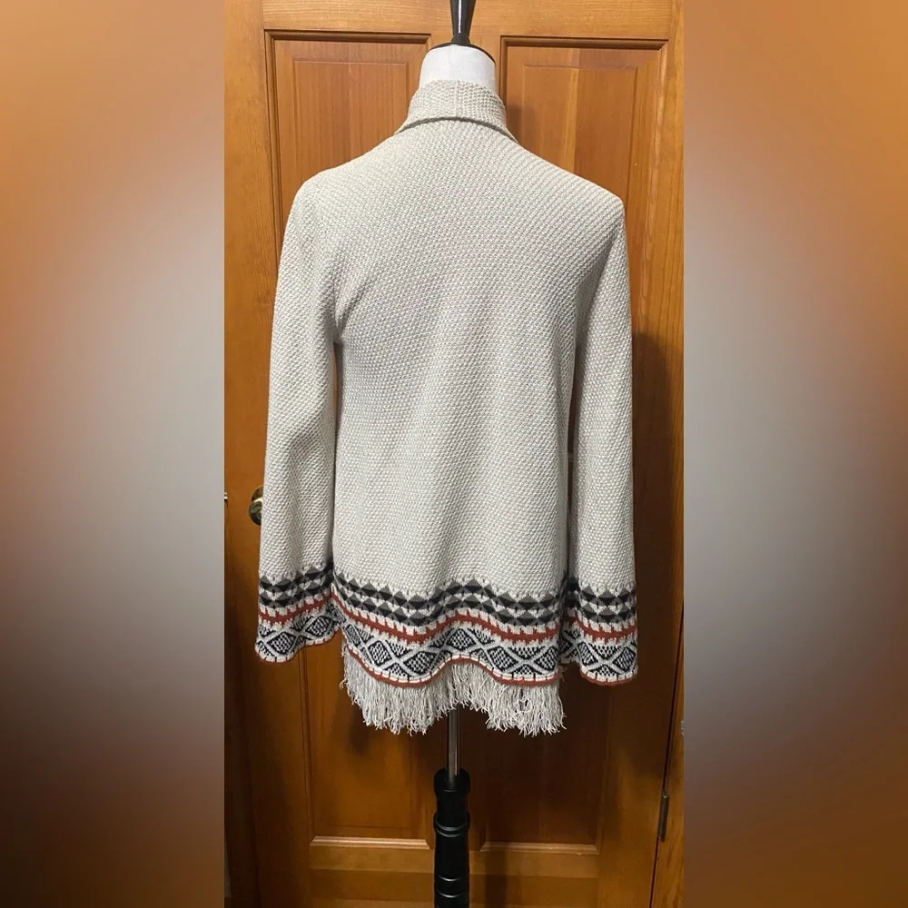 Style & Co. Fringe Knit Aztec Print Cardigan - Picture 4 of 6